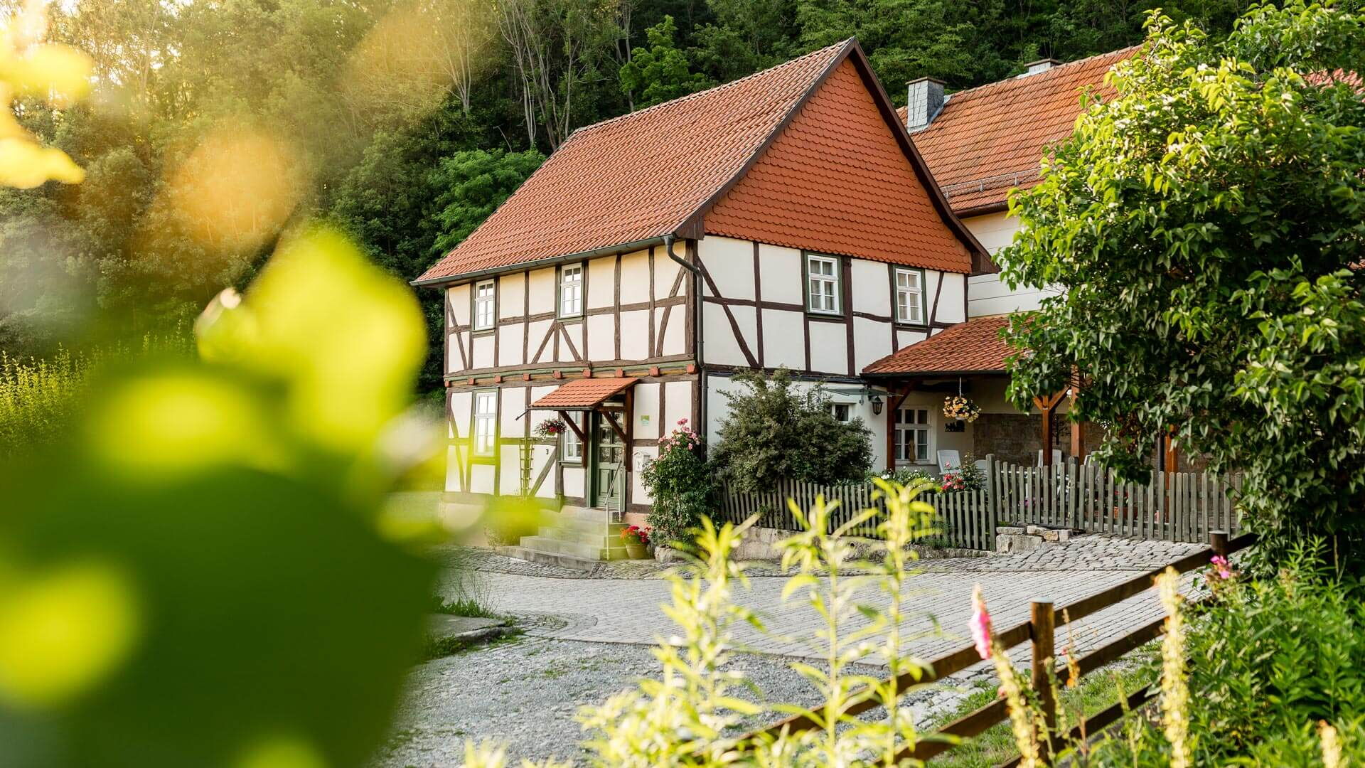 Ferienhaus Treffurt, Außenansicht des historischen Fachwerkhauses